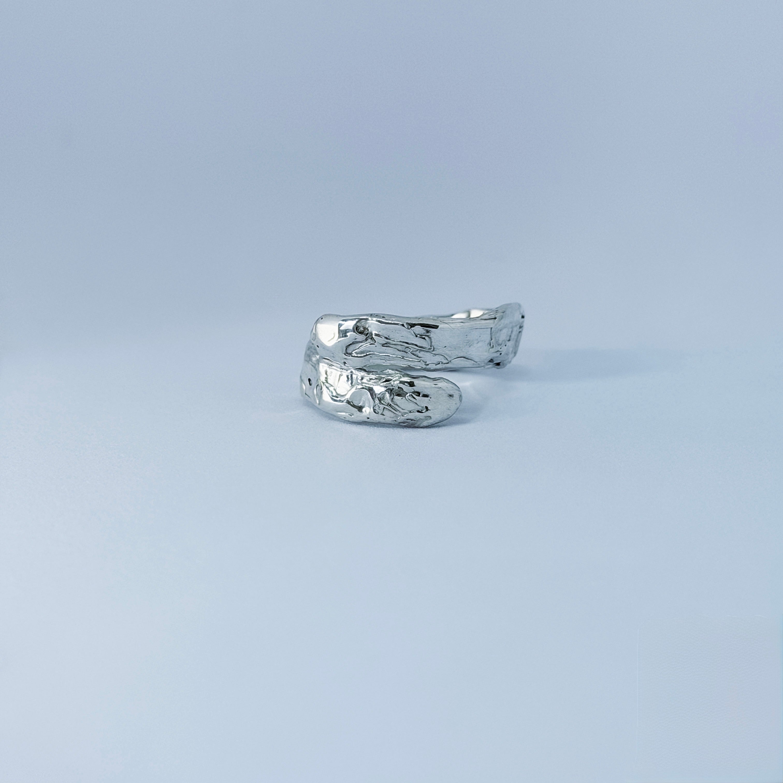 Molten Silver Twist Ring Size M 1/2