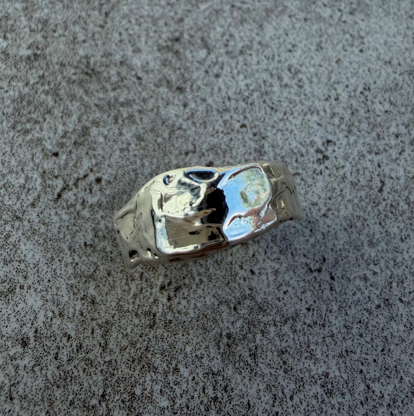 Molten Silver Ring Size L 1/2