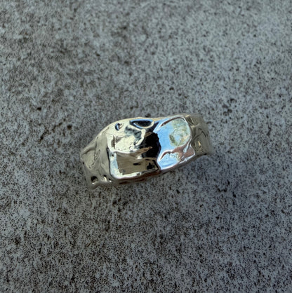 Molten Silver Ring Size L 1/2