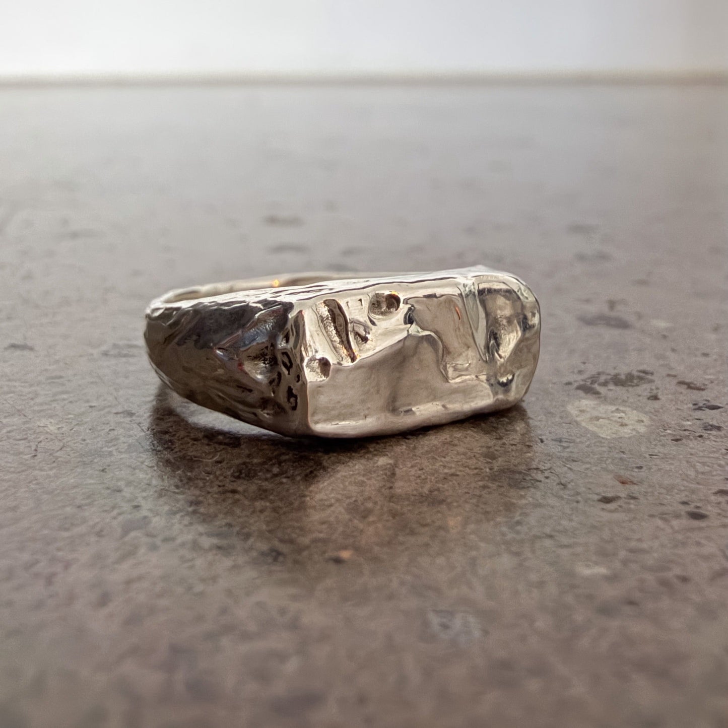 Textured Signet Ring Size M 1/2