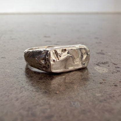 Textured Signet Ring Size M 1/2