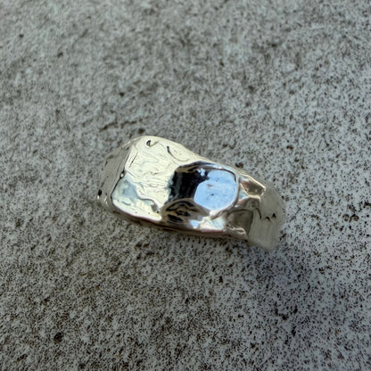Molten Silver Ring Size L 1/2