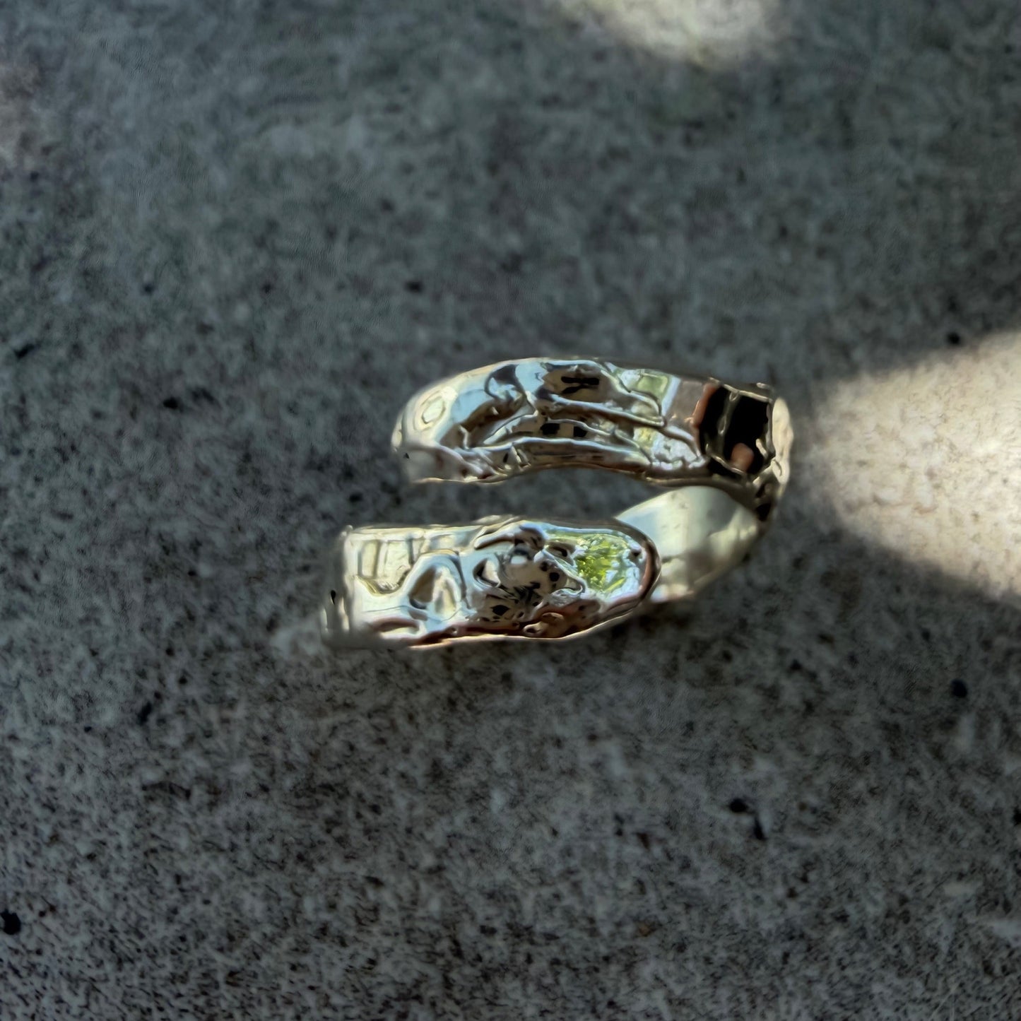 Molten Silver Twist Ring Size M 1/2