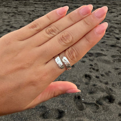 Molten Silver Twist Ring Size M 1/2