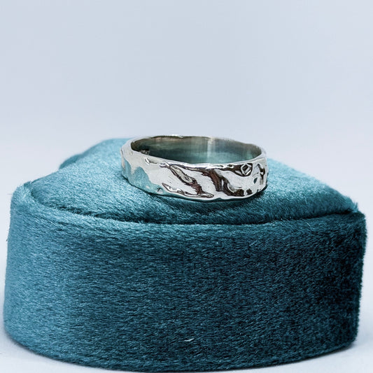 Textured Wide Band Ring Size P 1/2