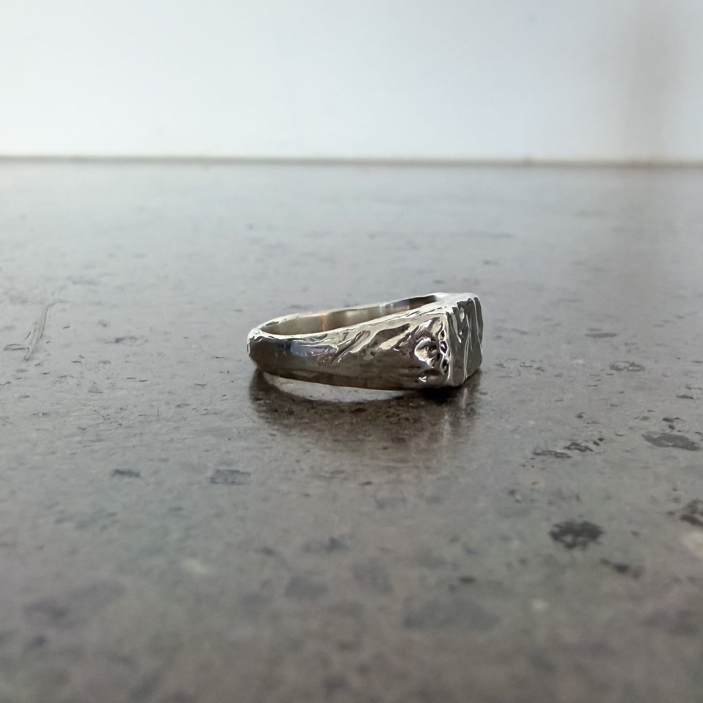 Textured Signet Ring Size M 1/2