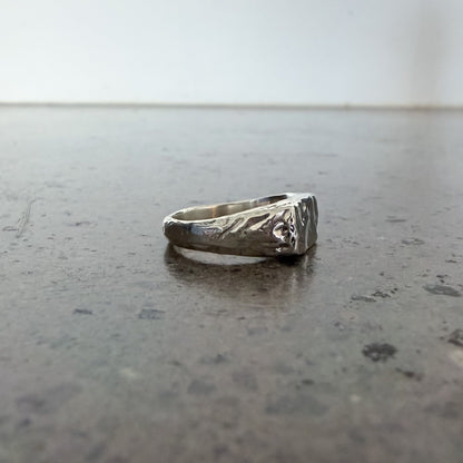 Textured Signet Ring Size M 1/2