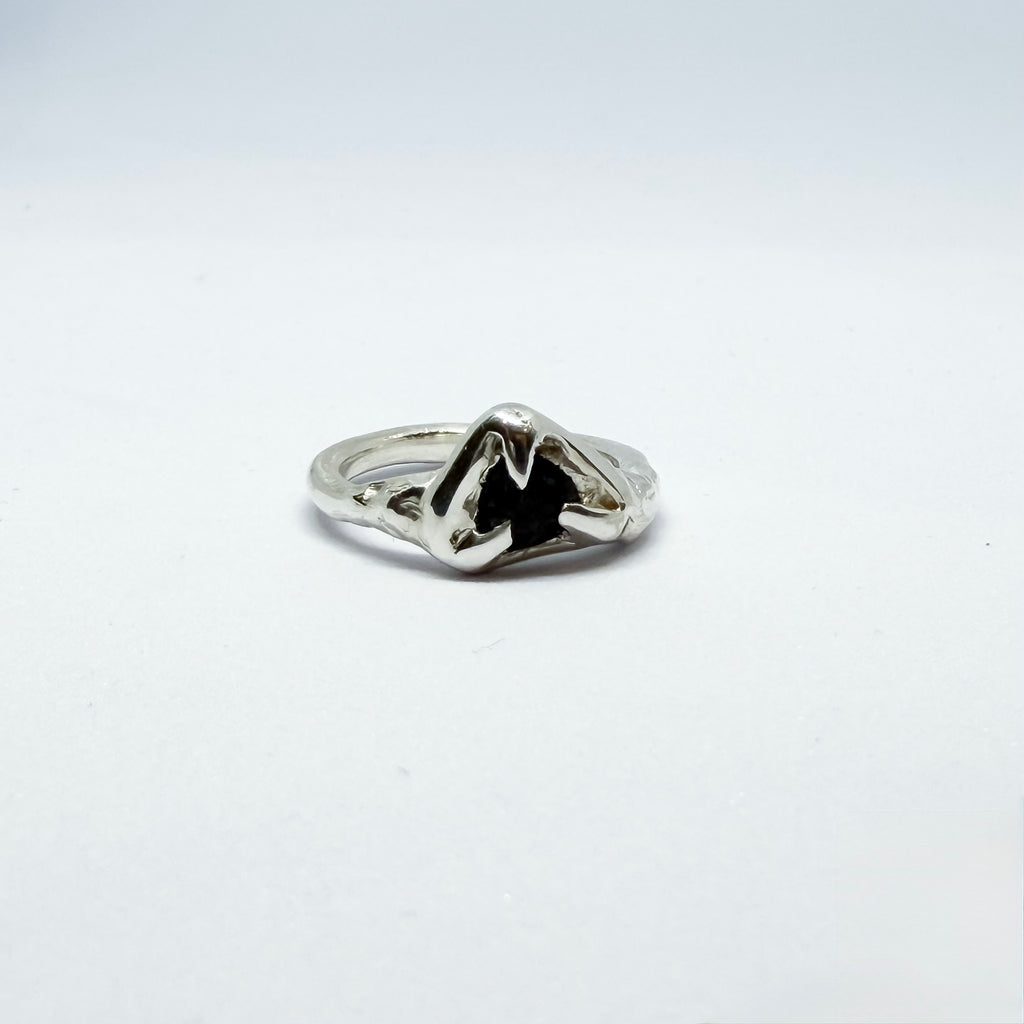 Silver Stone Ring Size L 1/2