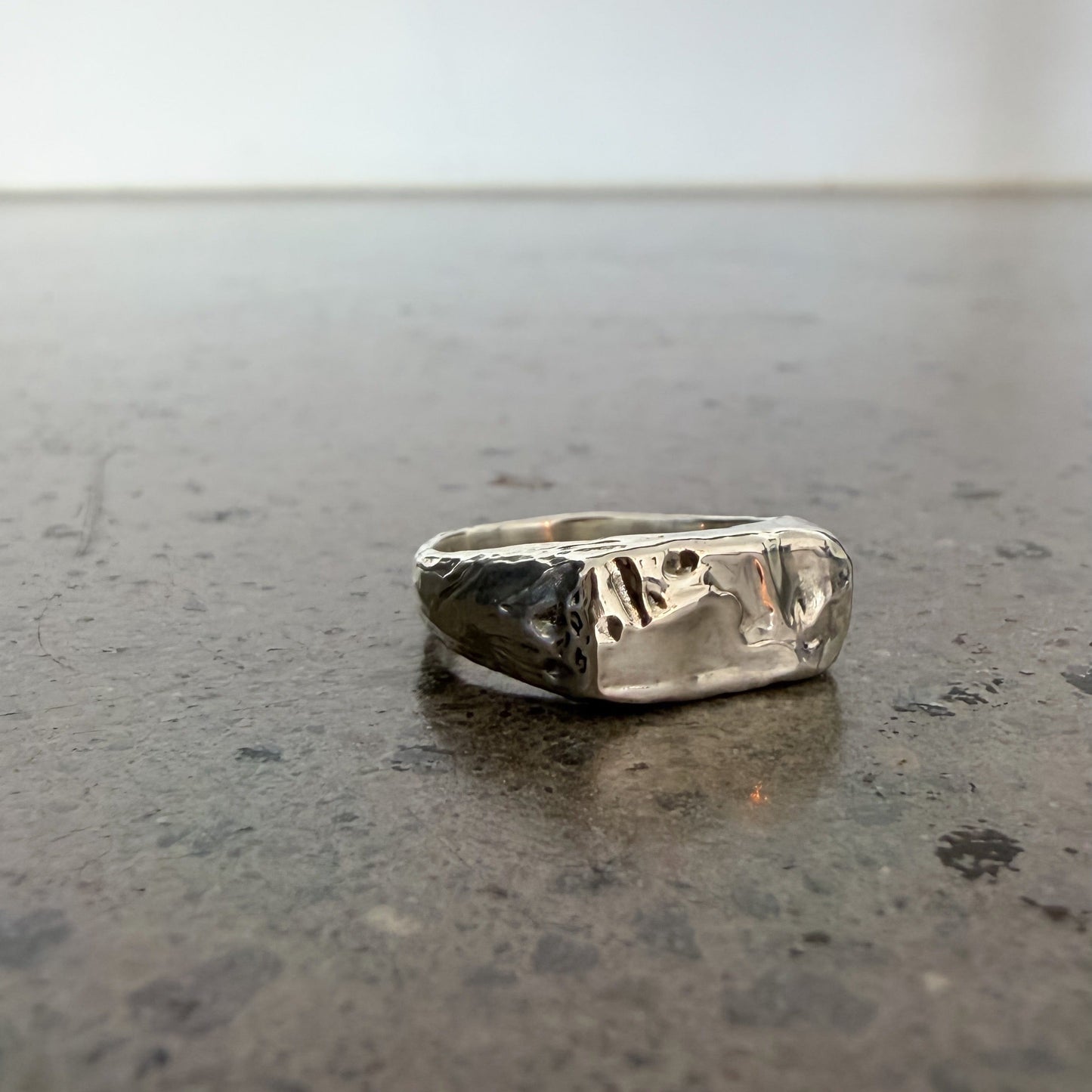 Textured Signet Ring Size M 1/2