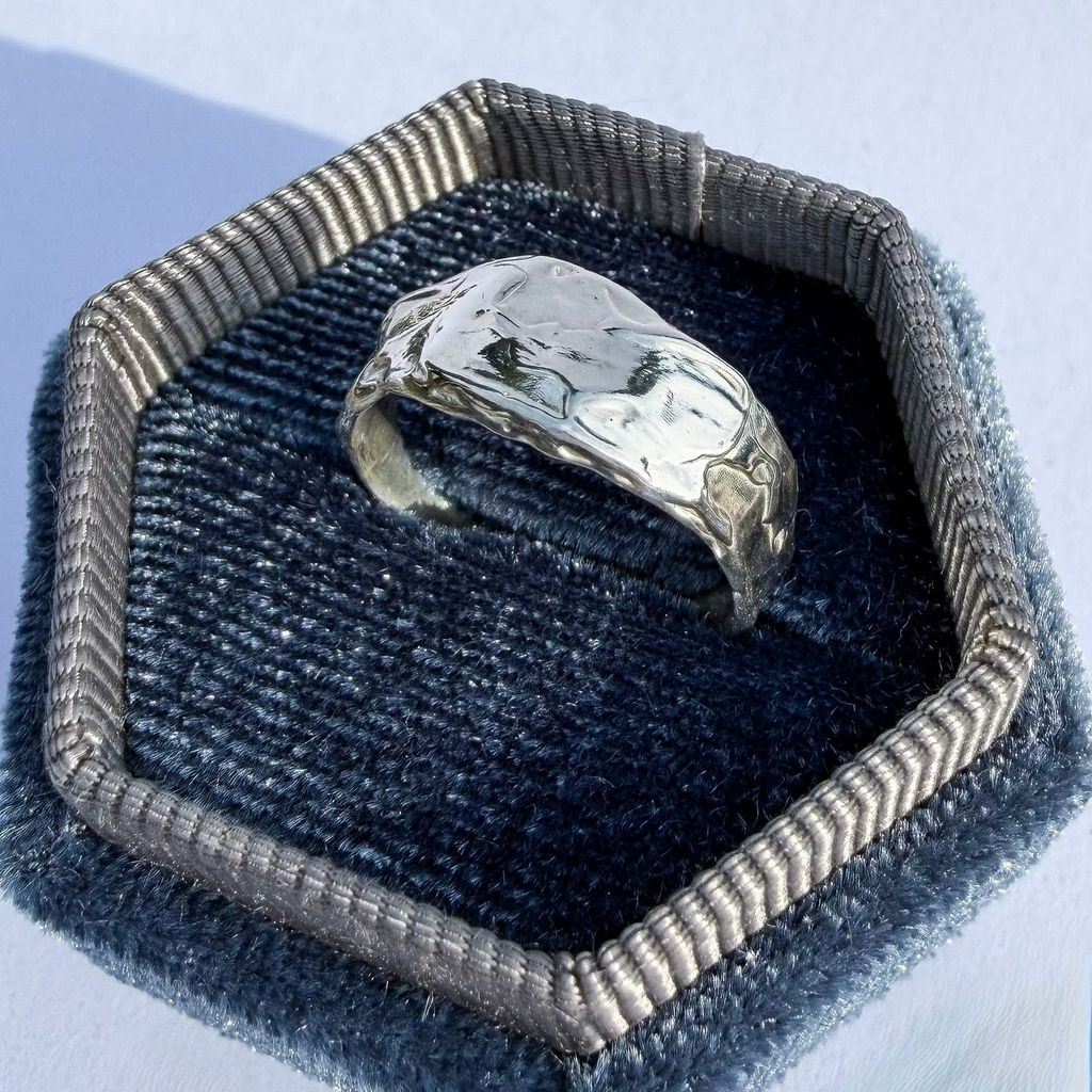 Molten Silver Ring Size L 1/2