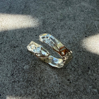 Molten Silver Twist Ring Size M 1/2