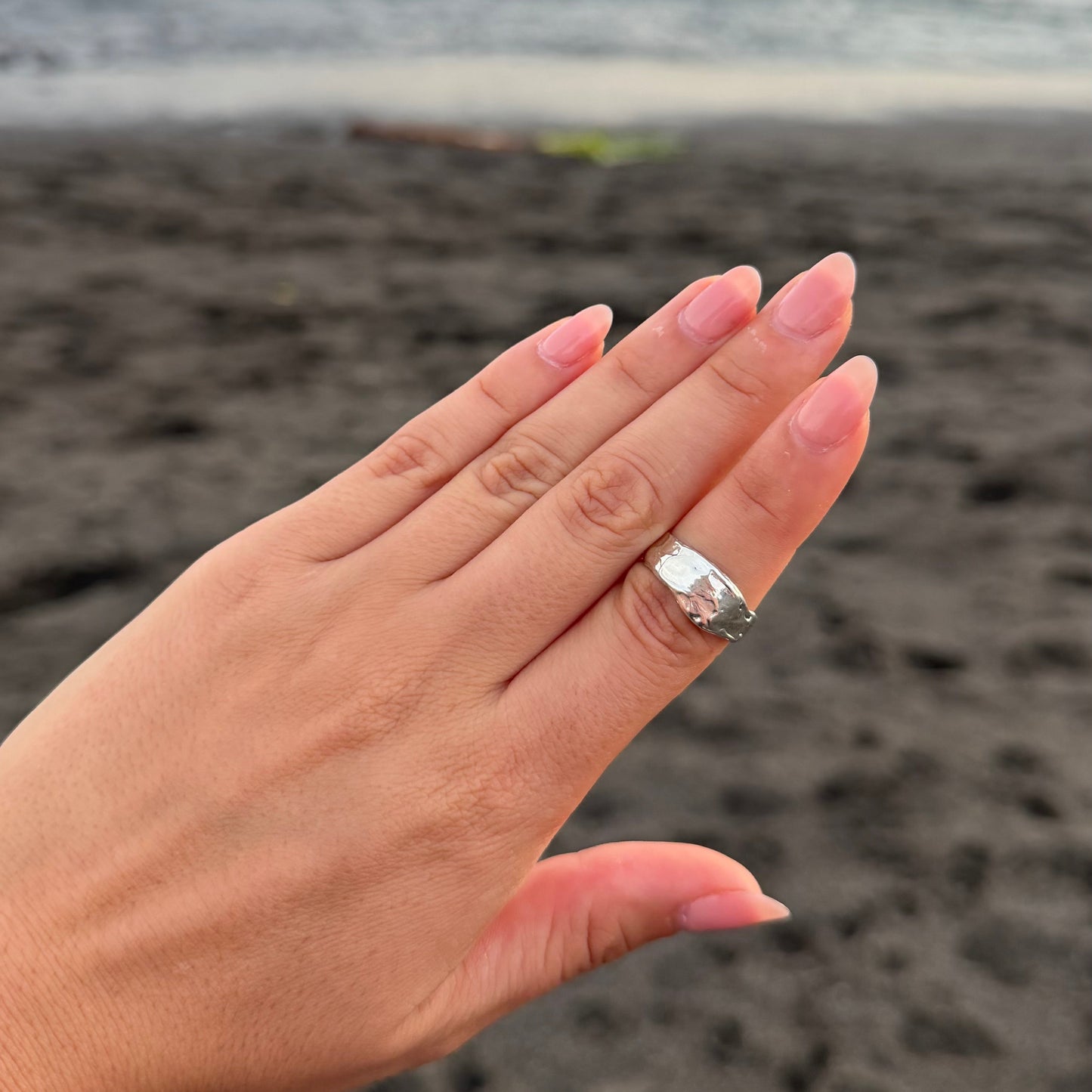 Molten Silver Ring Size L 1/2