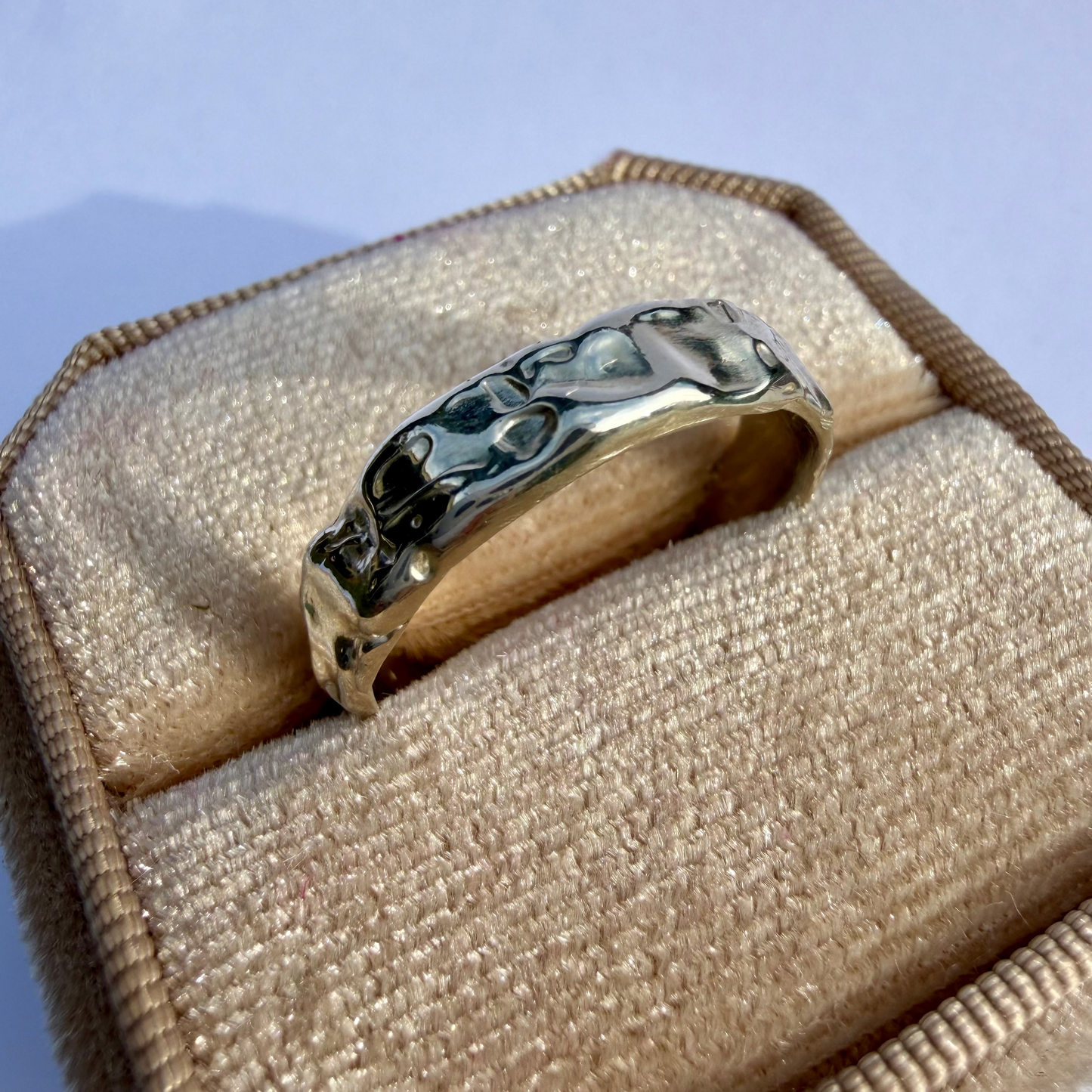 Textured Wide Band Ring Size P 1/2