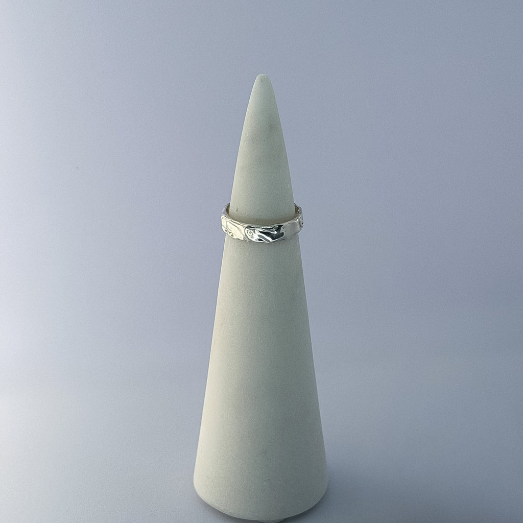 Textured Wide Band Ring Size P 1/2