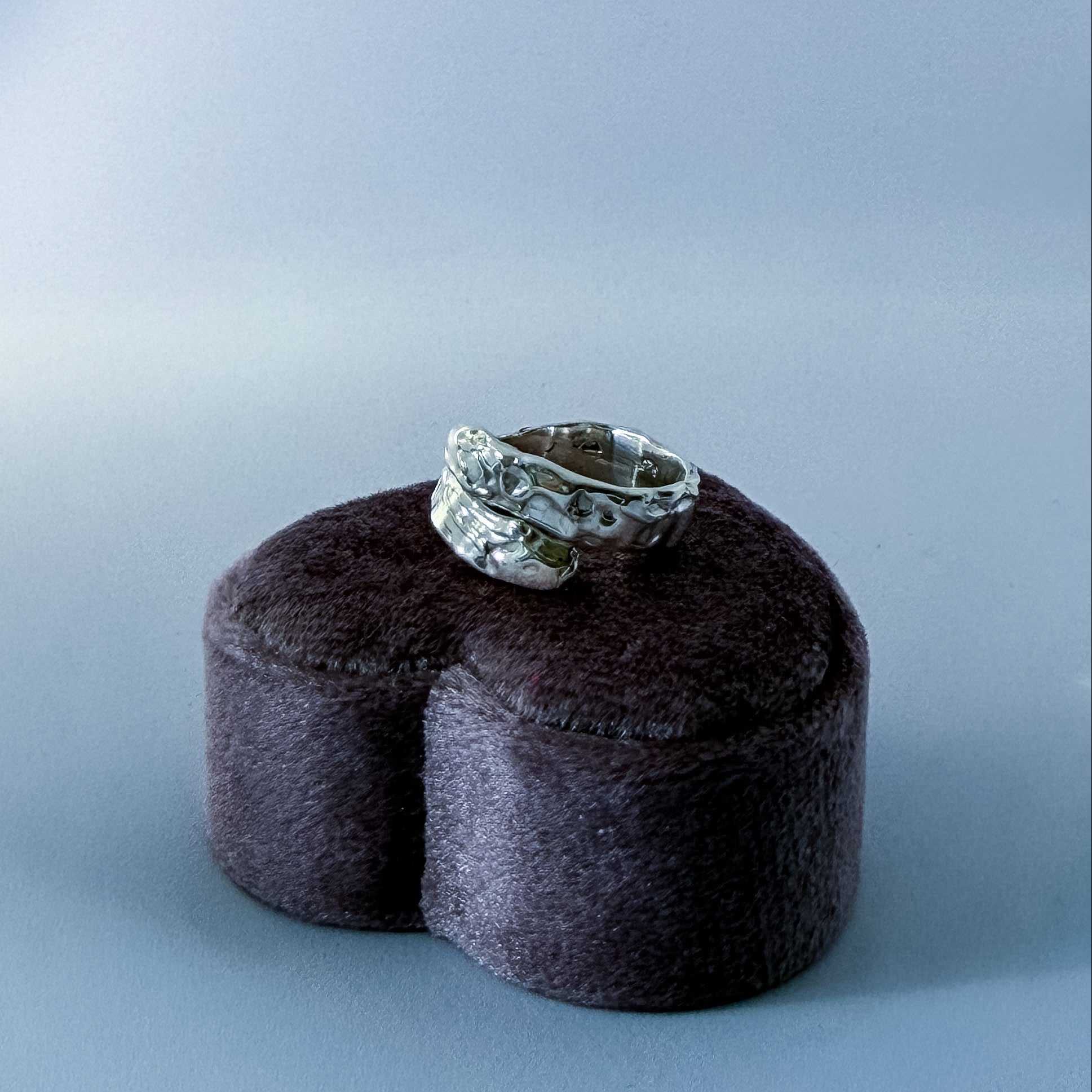 Molten Silver Twist Ring Size M 1/2