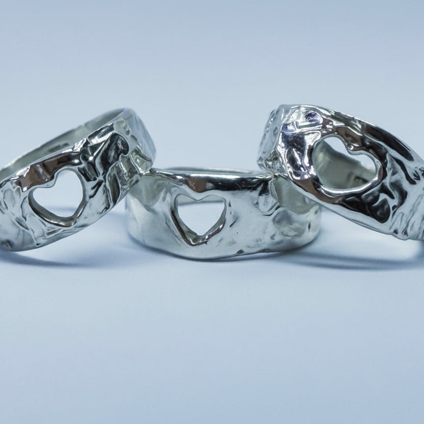 Kardia Heart Textured Ring- Made to Order