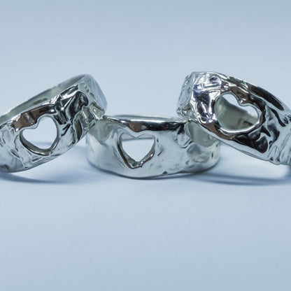 Kardia Heart Textured Ring- Made to Order